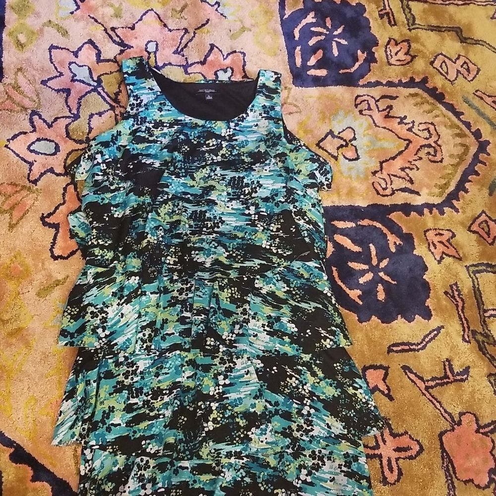 Nice Notations Stretchy Summer Dress Petite Large